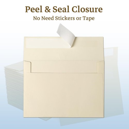 Ivory Blank Cards and Envelopes 4x6 (Not-Folded), Goefun Cream Flat Note Cards 4x6 and A6 Envelopes Self Seal 100 Pack for Wedding, Invitations, DIY Notecards, Birthday & All Occasion