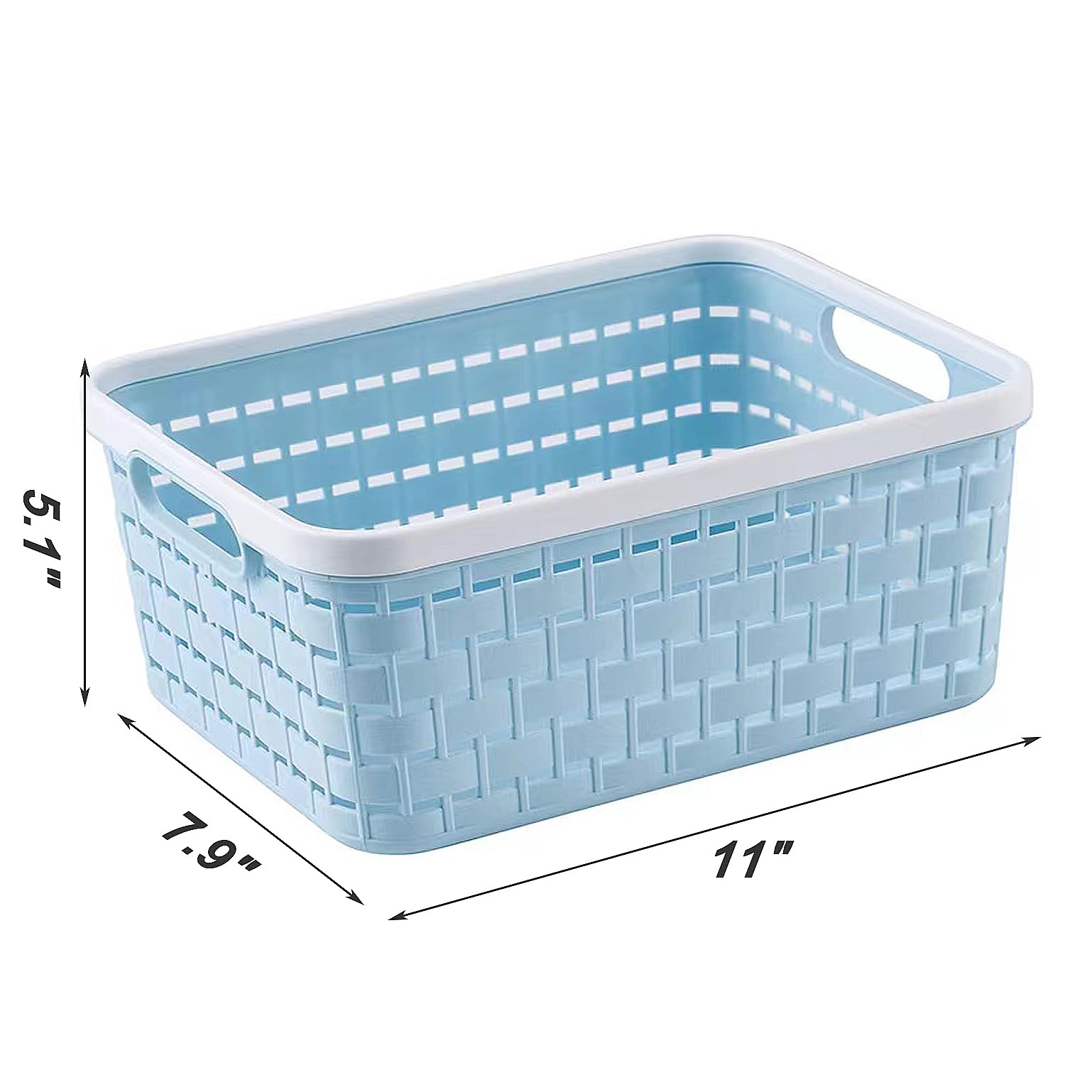 ANNIYA Plastic Storage Bin Baskets, Toilet Paper Basket for Bathroom, Plastic Organizer Shower Caddy with Handles for Living Room (Medium Pink 2 Pack)