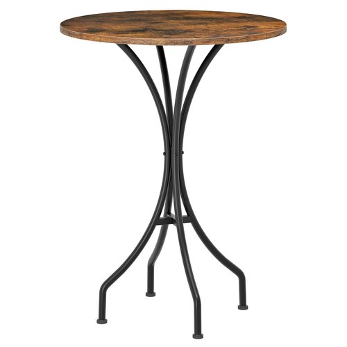 CHOEZON Bar Table, Round High Top Table, Home Counter Height Table, for Kitchen, Pub, Bistro, Living Room, Meeting Room, Rustic Brown and Black TBT06BF
