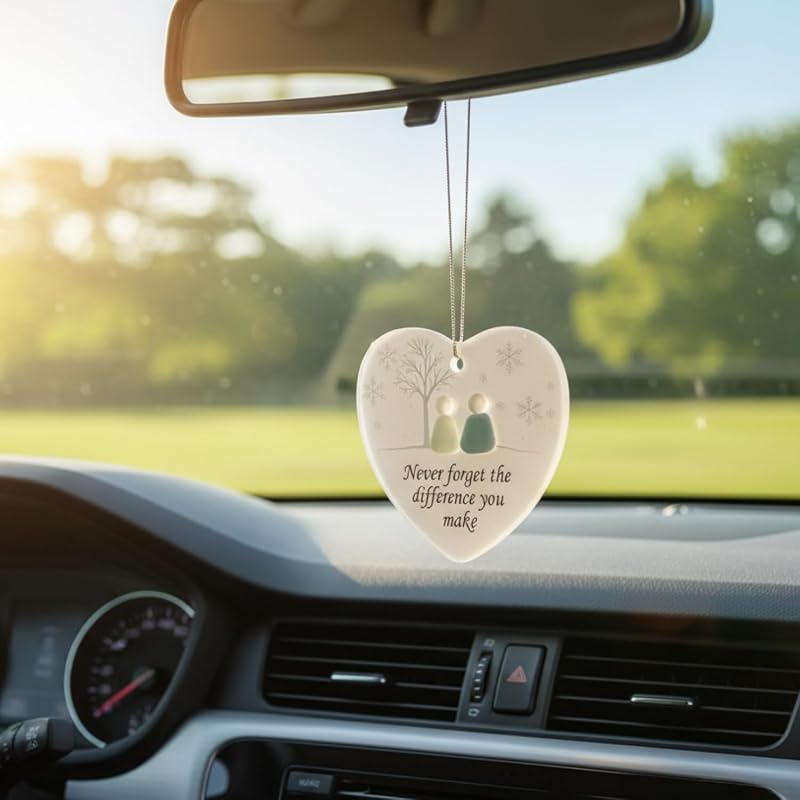 Friend Ornament - Double-Sided 3.5" Acrylic Heart with Never Forget the Difference You Make Quote