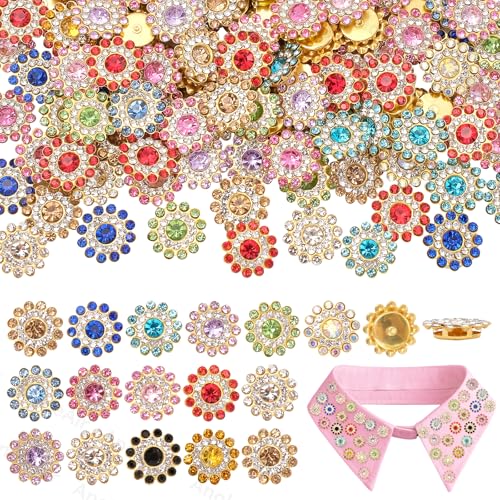 160 PCS 14mm Mixed Color Sew-On Rhinestones for Crafting