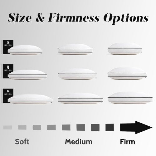 DOWNSTORIA King Size Feather Down Pillows - Luxury Hotel Collection, Soft & Fluffy for Side/Back Sleepers, 20x36 in.