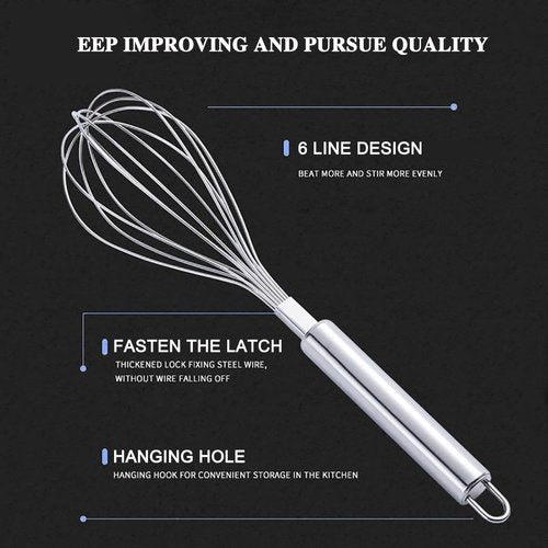 Whisks for Cooking, Wisking Tool 2 PCS, Metal Whisk Set for Non-Stick Cookware, Balloon Egg Beater Perfect for Blending, Whisking, Beating, Frothing & Stirring-Easy to Use and Clean (11.81"&9.84")