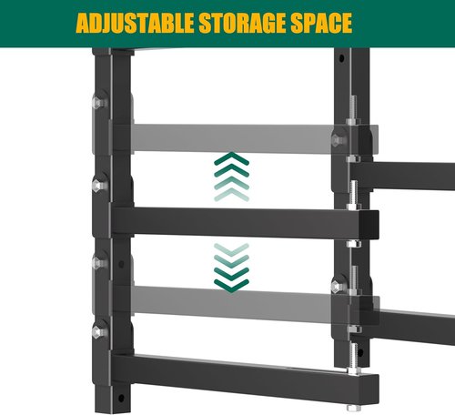 Heavy-Duty Lumber Storage Rack by [Brand Name] - Wall-Mount Folding Wood Racks | 4-Level Design, Black