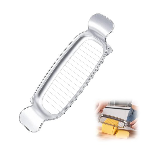Butter Slicer Cutter & Cheese Cutter–Multi-Use Kitchen Tool for Evenly Slicing Butter Blocks, Cheeses, Eggs & Soft Fruits–Non-Stick，Compact & Portable for Home, BBQ, Camping（1 PACK)