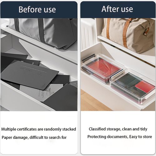 Clear Plastic Project Case by [Brand Name] - Stackable Storage Organizer for A4 Files & Art Supplies | Large with Blue Latch