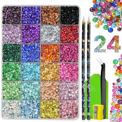 EARLMONI 18000 Pcs Resin Jelly Rhinestones 4mm Flatback Bedazzling Kit