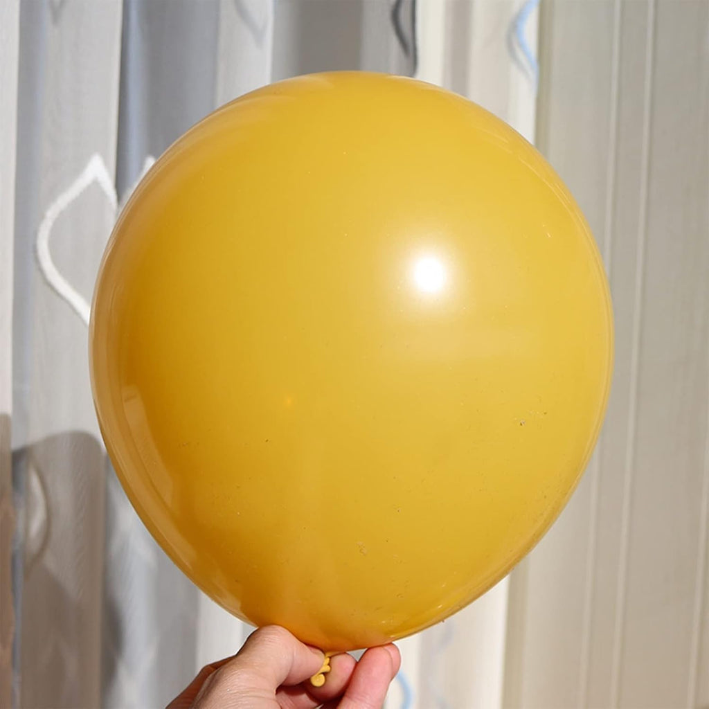 Skiennix Latex Balloons - 100-Pack Party Balloon Garland Kit | Assorted Sizes 5-18 Inches in Mustard