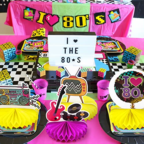 80s Retro Honeycomb Centerpieces - 9pcs Table Decorations