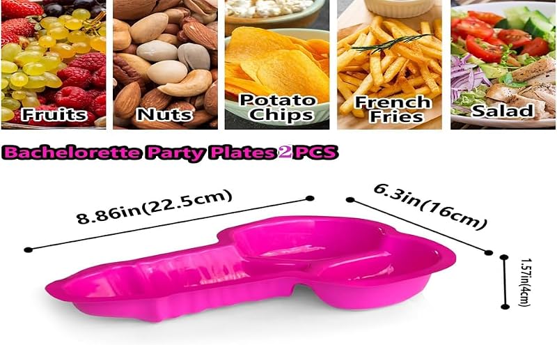 2-Pack Pink Serving Trays for Bachelorette Party Snacks & Bridal Showers