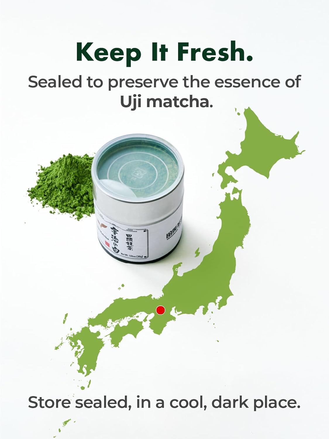 TAGASHIRA CHAHO Uji Matcha Green Tea Powder - Authentic Ceremonial Grade, First Harvest, 30g/1.06oz | 100% Japan