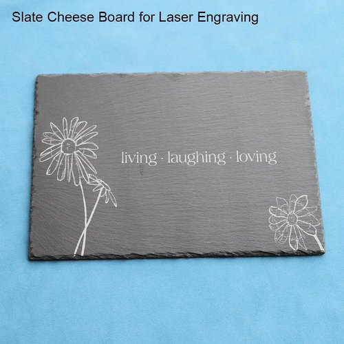 RUNANDYUE 6-Pack 13 * 9 Slate Cheese Board for Cheese Meat Appetizers Sushi Cake Fruit,Slate for Laser Engraving Draw, for Brunch Dinner,Reception Meals (6 Pack, 13x9)
