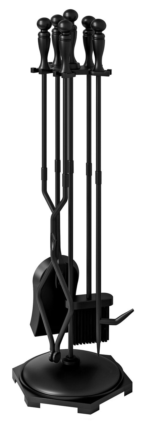 Fire Beauty Fireplace Tools Set 5 Pieces Wrought Iron Fire Tool Set for Outdoor/Indoor Fireplace Accessories Set