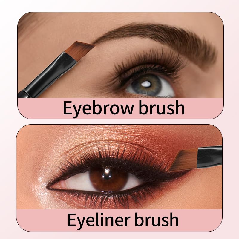 Neuorge Disposable Angled Eyebrow Brushes - 20 Pcs Black Makeup Applicators
