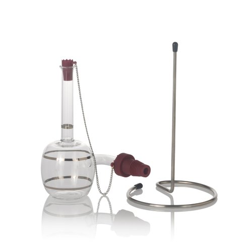 IL PICCOLO SOMMELIER - Wine Aerator - Hand-Blown Glass Pourer Spout with Stand & Corks - Wine Aerator Decanter and Stopper Set for Red, White & Rosé