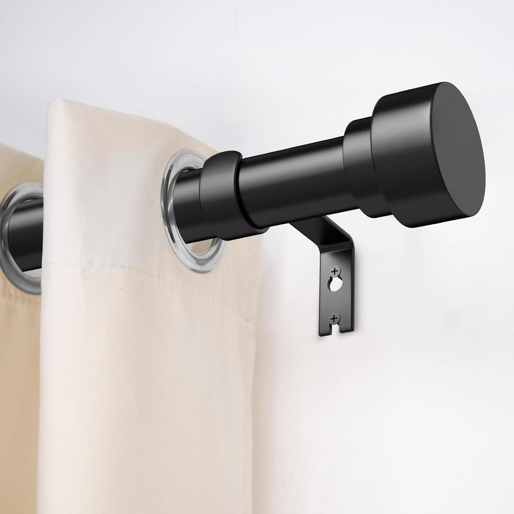 Time Forest Black Curtain Rods - Adjustable Heavy Duty Design for Windows 32 to 120 Inches | Modern Style