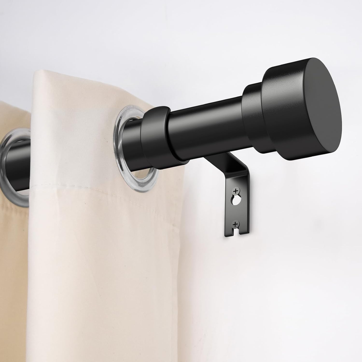 Time Forest Black Curtain Rods - Adjustable Heavy Duty Design for Windows 32 to 120 Inches | Modern Style