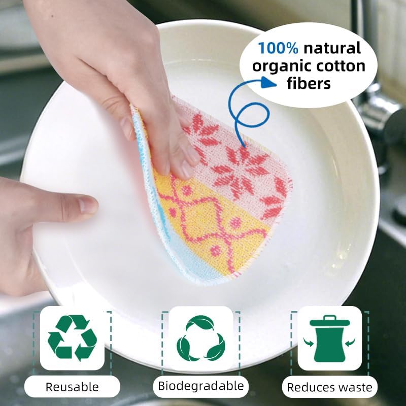 Amarelle GEN II Dish Scrubbers 3-Pack - Eco-Friendly Heavy-Duty Scouring Pads