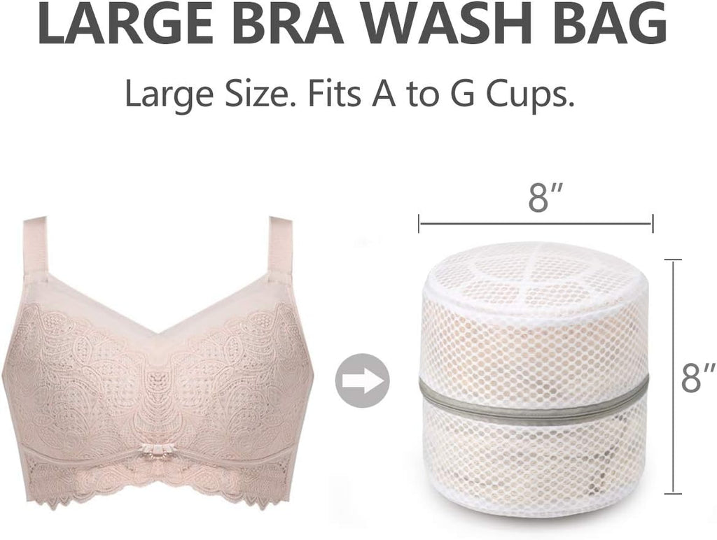 Muchfun Bra Wash Bags - 3Pcs Honeycomb Mesh Laundry Bags for Delicates | 8 x 8 x 8 Inches