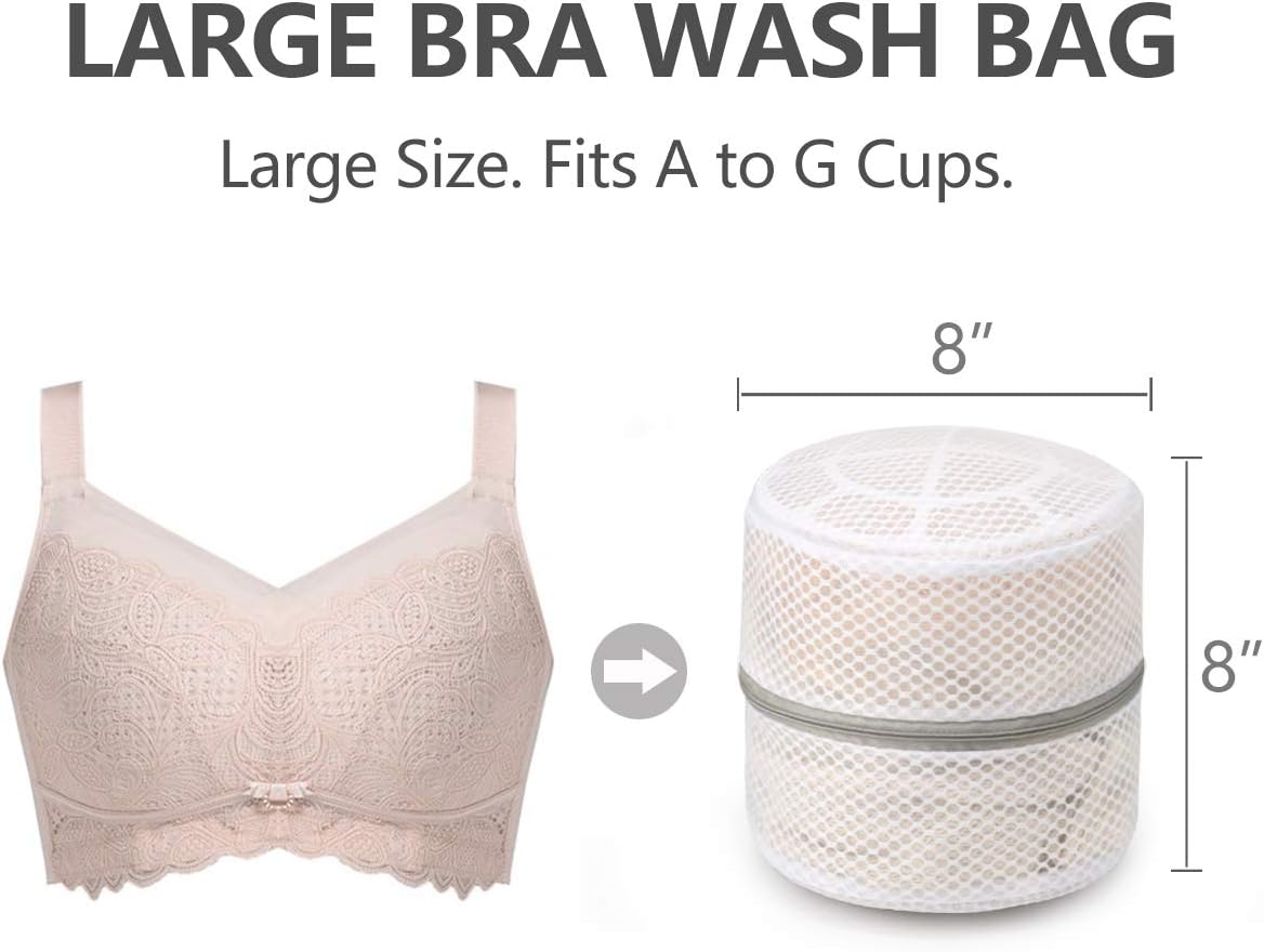Muchfun Bra Wash Bags - 3Pcs Honeycomb Mesh Laundry Bags for Delicates | 8 x 8 x 8 Inches