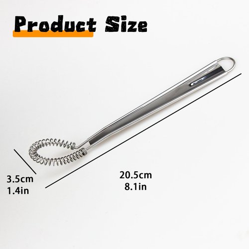 2 Pieces Egg Beater, Stainless Steel Mini Egg Whisk, Spring Coil Whisk, Handheld Milk Frother Foamer Sauce Stirrer Blender Coffee Mixer