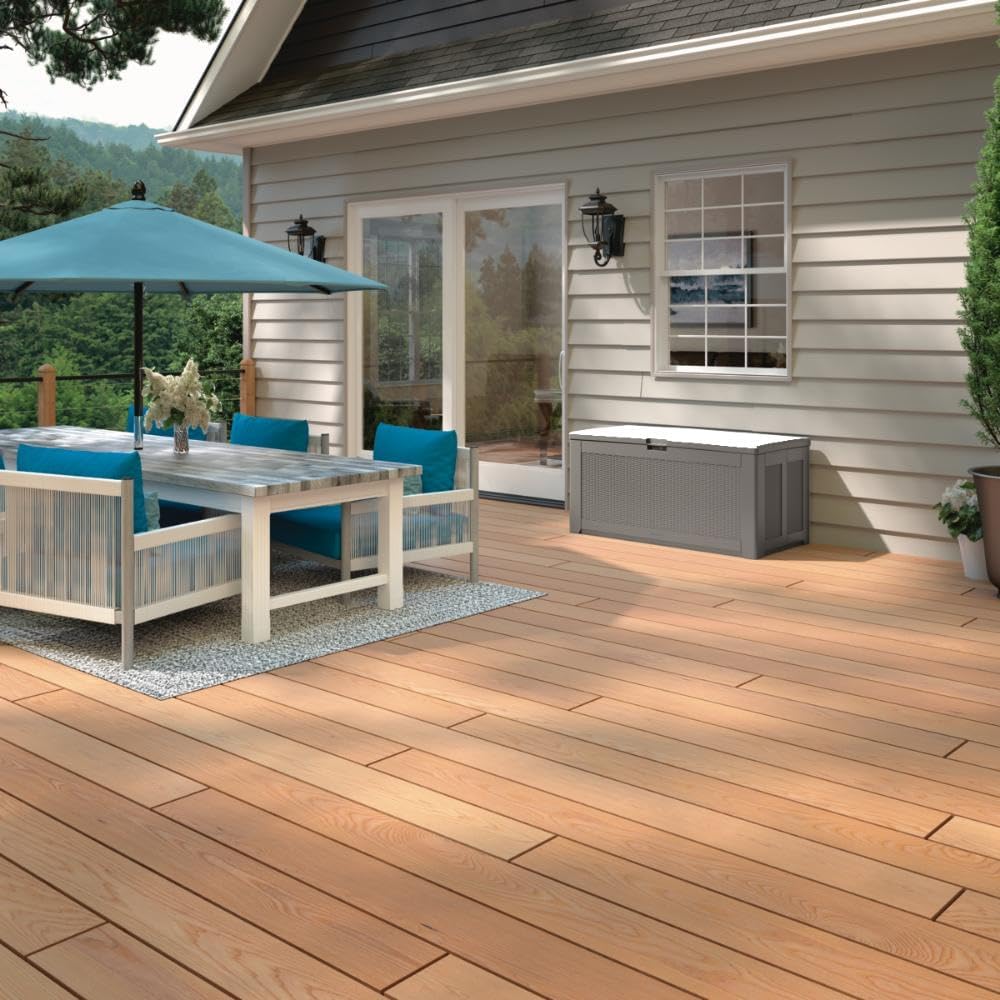 Rubbermaid Extra Large Resin Outdoor Storage Deck Box - 134 Gal, Weather Resistant, Gray | Ideal for Deck, Patio & Garden Organization