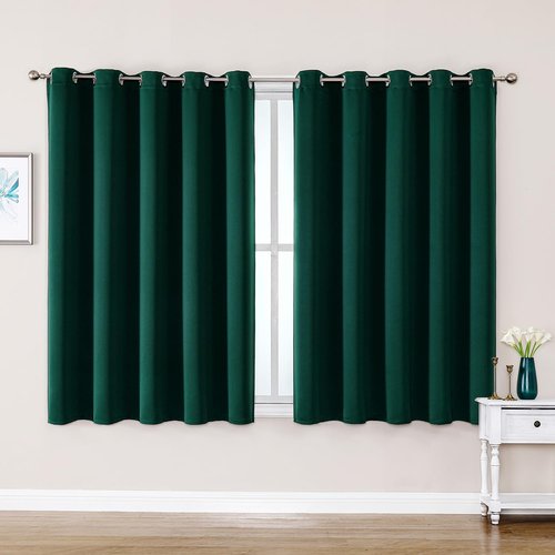 ChrisDowa Blackout Curtains - Extra Wide Thermal Insulated Grommet Panels for Bedroom | Forest Green, 70 x 63 Inch