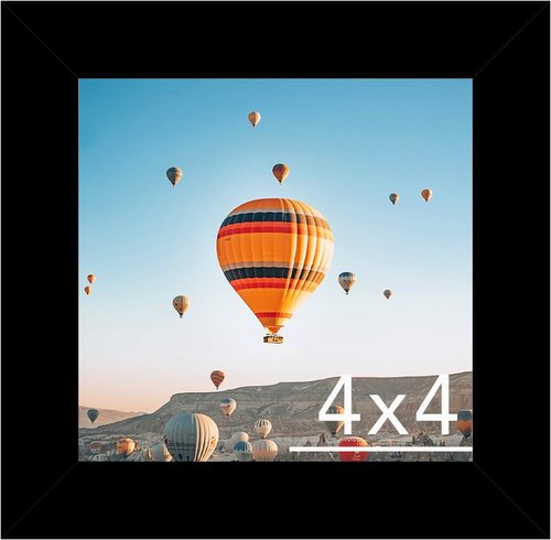 JCJMY 4x4 Picture Frame - Black Wall Hanging & Tabletop Display | Shatter-Resistant Plexiglass
