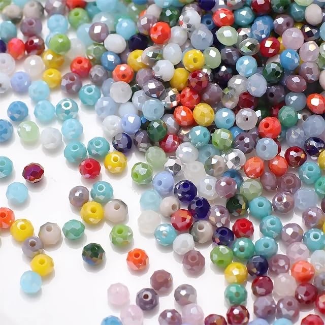 415pcs Mixed Crystal Glass Beads for DIY Jewelry Making - 2mm to 8mm