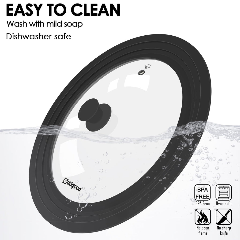 Universal Pan Lids, 2 Pcs Pot lids for Pots, Pans & Skillets - Fits 13", 14", 15" Diameter and 10", 11", 12" Diameter Cookware, Heat Resistant Frying Pan lid, Dishwasher Safe