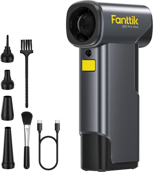 Fanttik B10 Pro Max Electric Air Duster - 130,000 RPM Brushless Motor, 6 Adjustable Gears, Rechargeable Battery