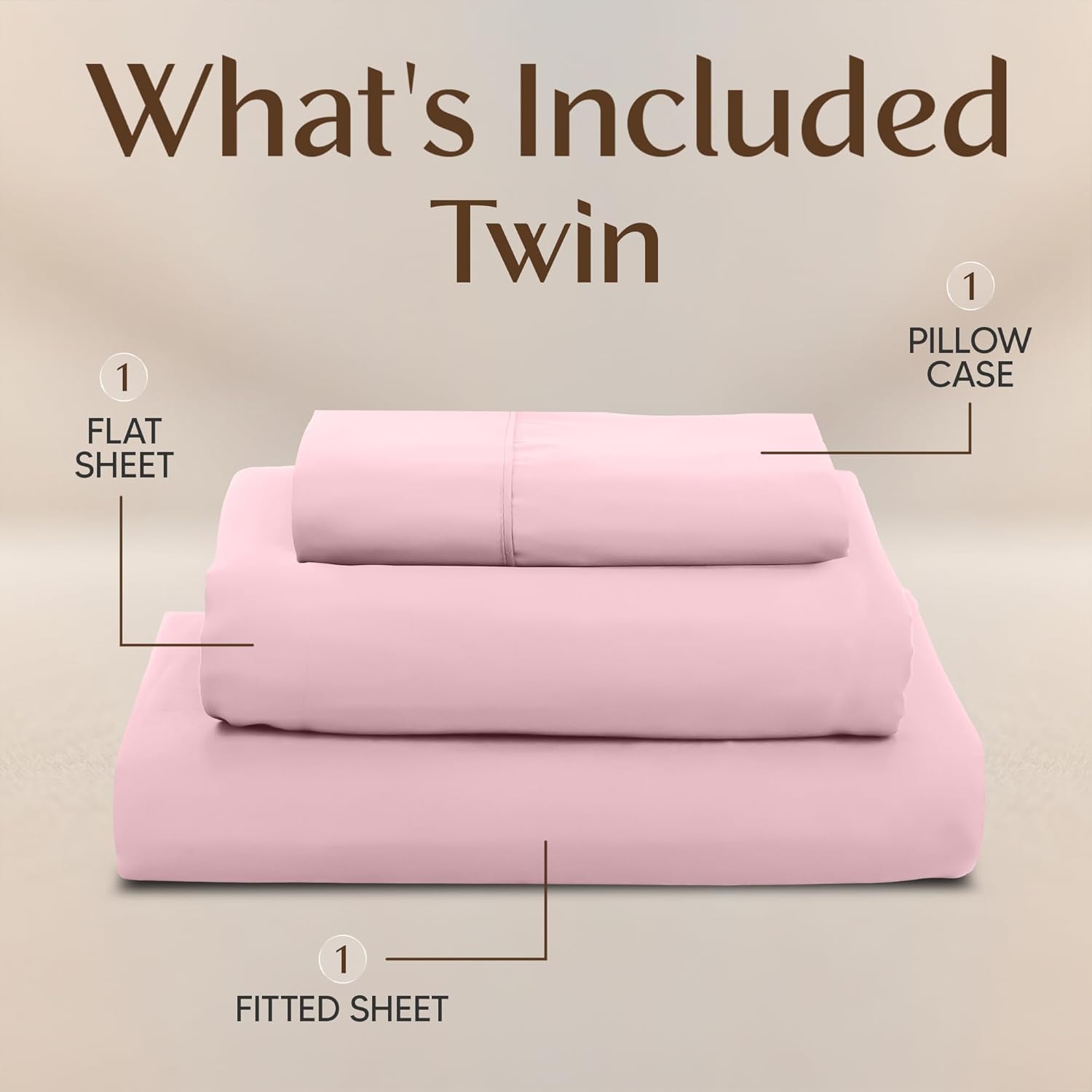 Utopia Bedding Twin Sheet Set - Soft & Breathable Microfiber, 3-Piece in Crystal Pink | Oeko Tex Certified