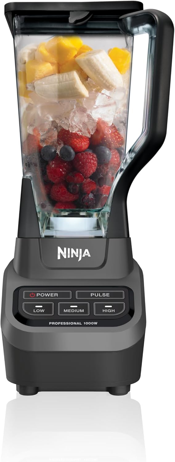 Ninja Professional Blender - 1000W Smoothie Maker with Total Crushing Technology | XL 72-Oz Pitcher in Black and Grey