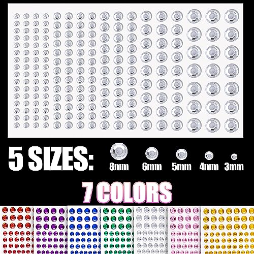 BELLEBOOST 12 Sheets Face Gem Stickers Set with Rhinestones and Makeup Glue