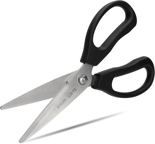KUNIFU Kitchen Scissors - Heavy Duty All-Purpose Shears with Come Apart Design | Black