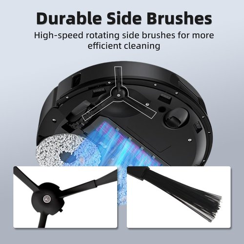 24Pcs Qrevo S Accessories Kit Replacement Compatible with Roborock Qrevo S/Qrevo Plus/Qrevo Pro Robot Vacuum, 2 Main Brush, 4 Mop Cloth Pads, 6 Side Brushes, 4 HEPA Filters,6 Dust Bag, 1 Cleaning Tool