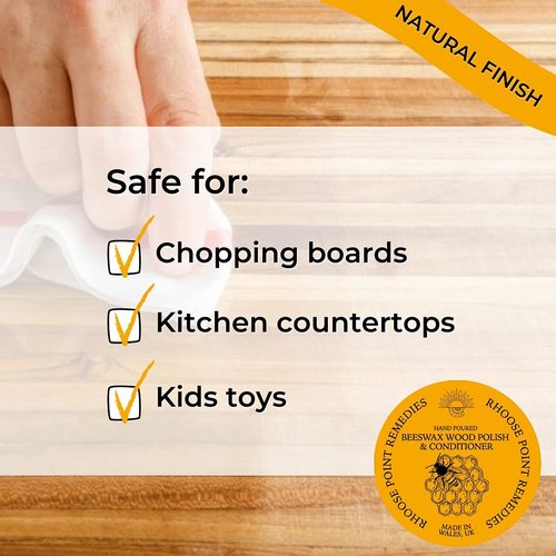 Premium Food-Safe Beeswax Wood Polish & Furniture Wax – Hand Poured Wood Conditioner | Eco-Friendly & Non-Toxic | Protects & Restores All Wood: Furniture, Toys, Cutting Boards, Ornaments (3.5 Fl Oz)
