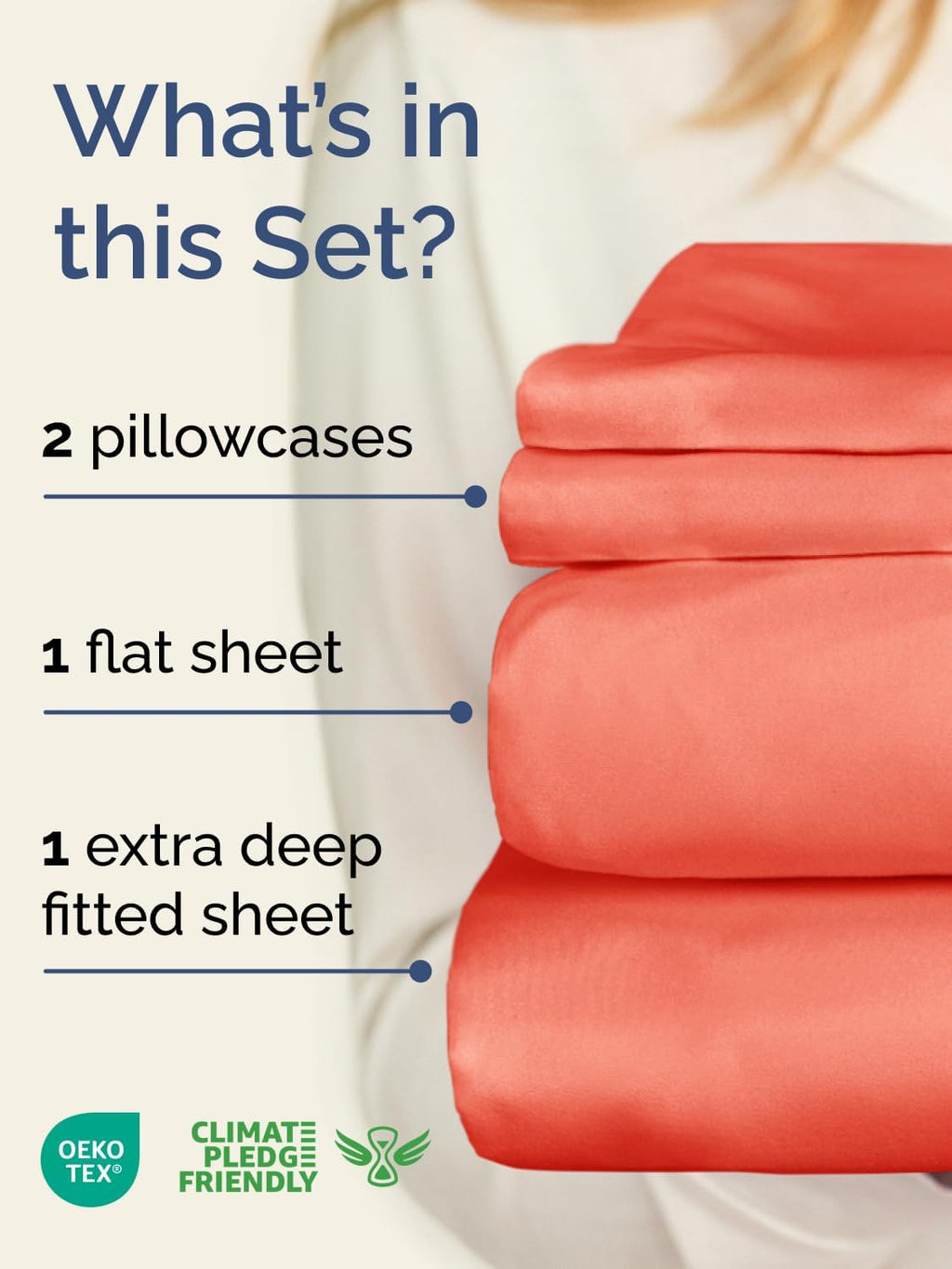 Skiennix Extra Deep Twin Sheet Set - 4 Piece Breathable Cooling Sheets - Luxurious Coral Bedding for All Ages