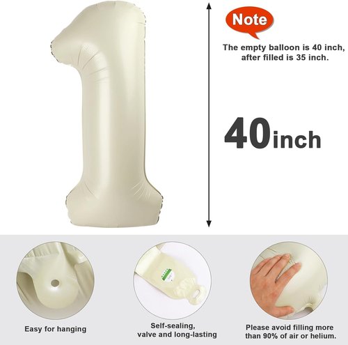 Big 23 Number Balloon by [Brand Name] - 40 Inch Foil Birthday Decoration in Cream | Perfect for Weddings & Graduations