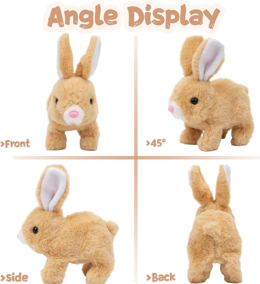 Realistic Bunny Toy by My Realistic - Interactive Hopping Bunny with Jumping, Twitching Ears | Pink