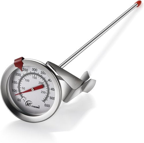KT THERMO Instant Read Candy & Deep Fry Thermometer - 12" Stainless Steel Stem for BBQ & Turkey Cooking