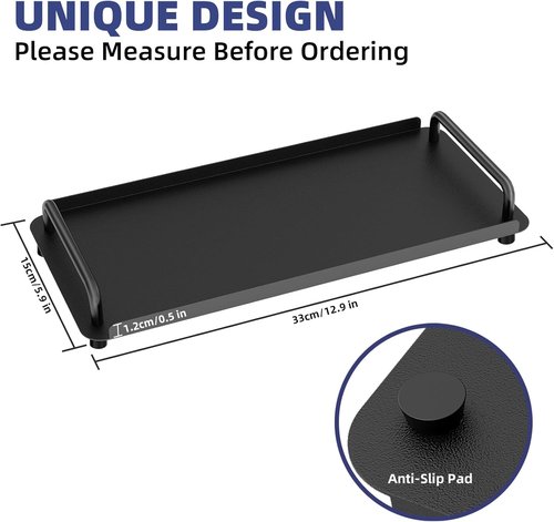 Gypie Toilet Paper Basket - Stylish Bathroom Storage Tray with Handle | Black Color