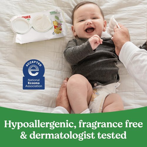 Huggies Natural Care Baby Wipes - Unscented & Hypoallergenic | 99% Purified Water, 12 Packs (768 Wipes)