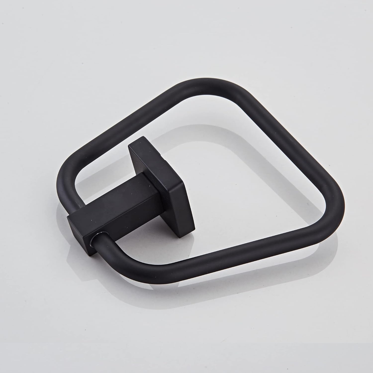 Skiennix Matte Black Towel Ring - Heavy Duty Stainless Steel Wall Mount for Bathroom & Kitchen