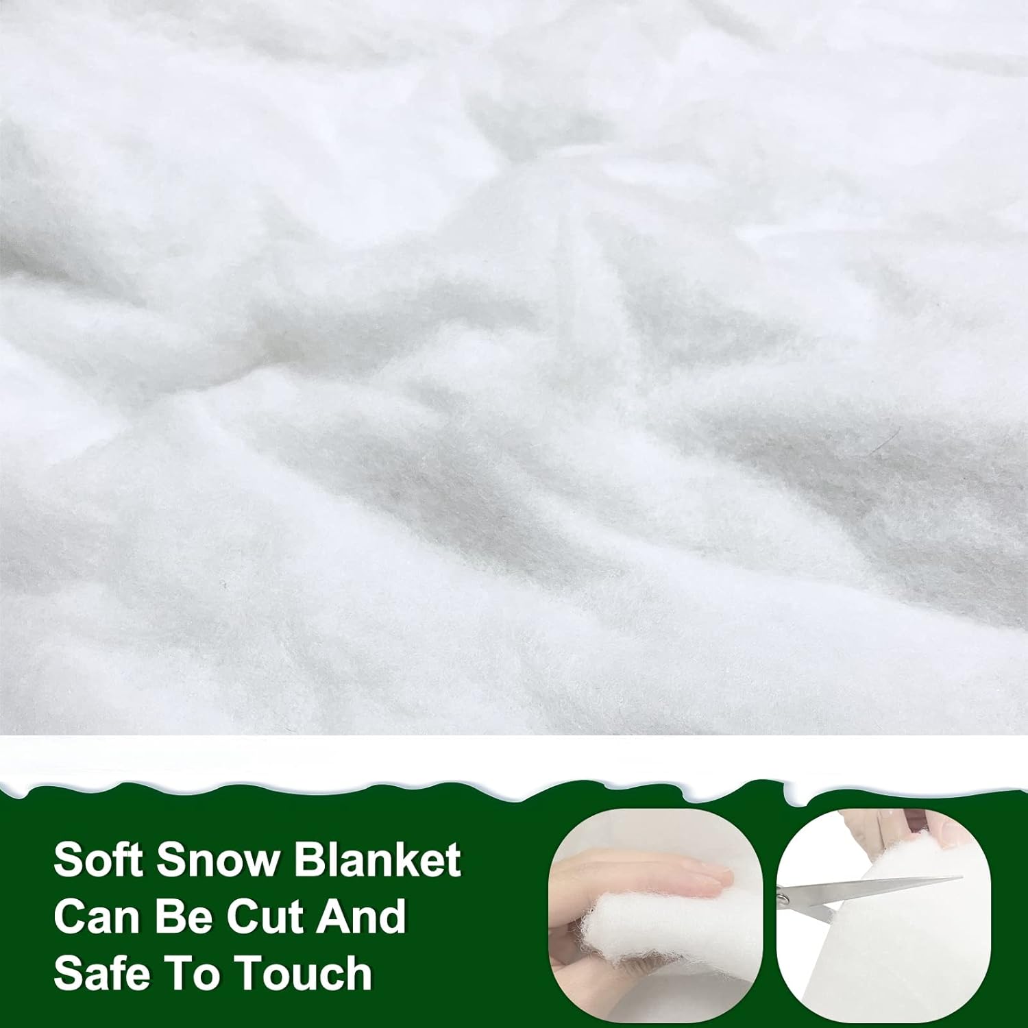 TURNMEON Christmas Snow Blanket Roll - 3 Pack of 10 Ft x 15 Inch Soft Artificial Snow for Holiday Decor