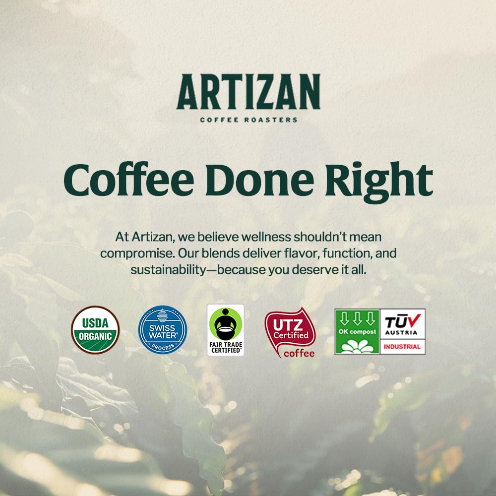 Artizan Coffee Roasters Organic Single-Serve Bags | Cuba Mia Blend | Full City Roast | 40 Count | On-the-Go – No Equipment Needed | Specialty Grade, Nitro-Sealed, Compostable