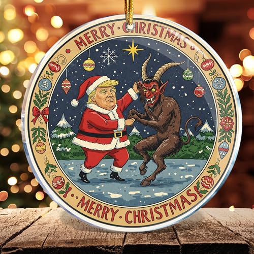 Krampus Dancing Funny Christmas Ornament - 3.6 Acrylic Naughty Holiday Decor