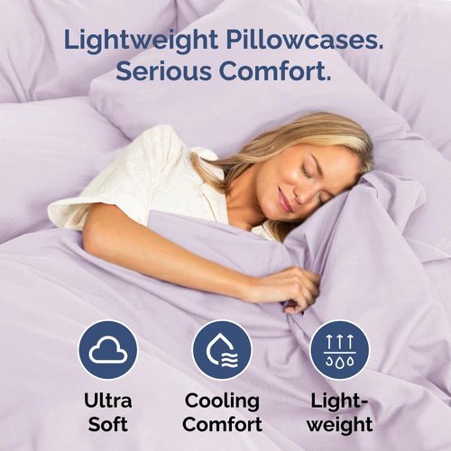 King Pillow Cases by [Brand Name] - Ultra Soft Hotel Quality | Comfy, Cozy & Wrinkle-Free | Light Lavender - Set of 4