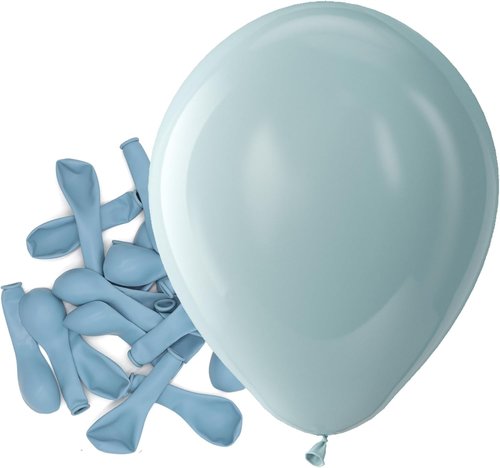 Bezente Dusty Blue Latex Party Balloons - 150 Pack of 5-Inch Matte Helium Balloons for Weddings & Showers