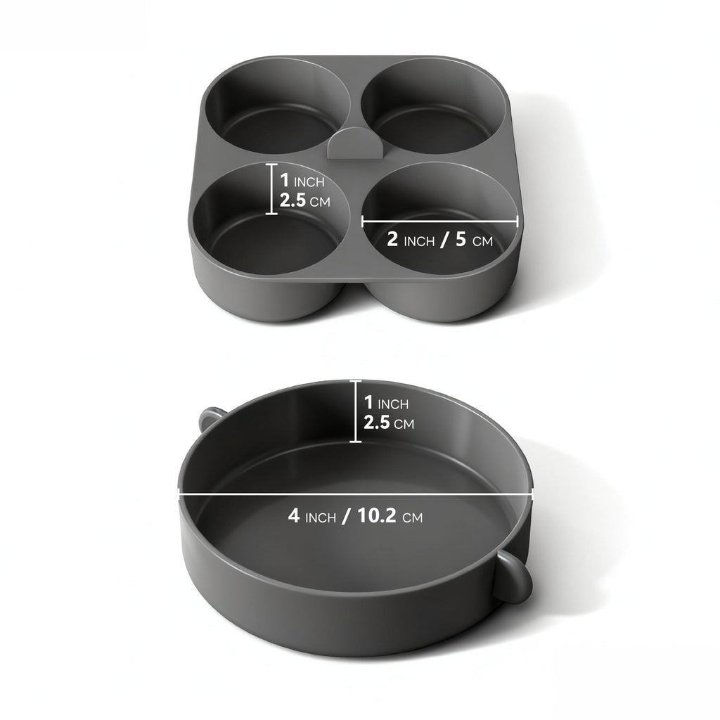 FineMade Silicone Egg Bite Molds for Instant Pot and Sous Vide Egg Bite Maker, 2 Pcs of 4 Inch Large Molds, 2 Pcs of 4-in-1 Mini Molds, Ideal for Breakfast Sandiwches, Healthy Snacks or Desserts